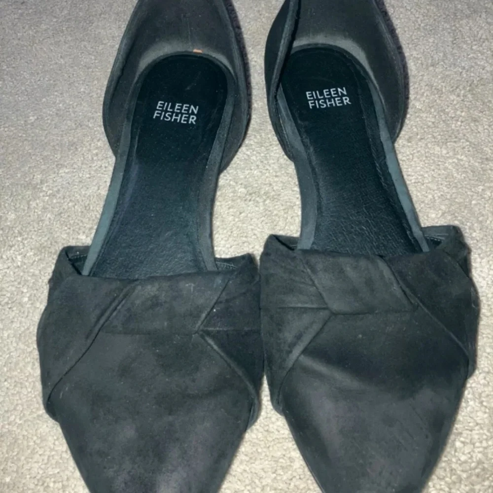 Eileen Fisher Flats Black Leather Women's Size 8‎